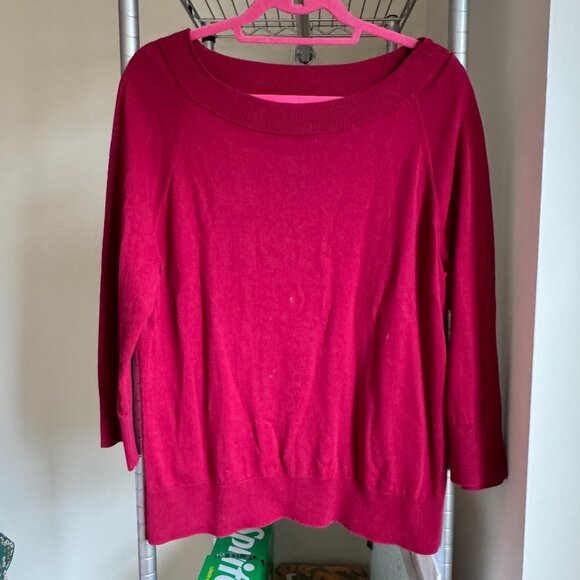 Red Boatneck Talbots Sweater - Picture 1 of 2